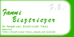 fanni bisztriczer business card